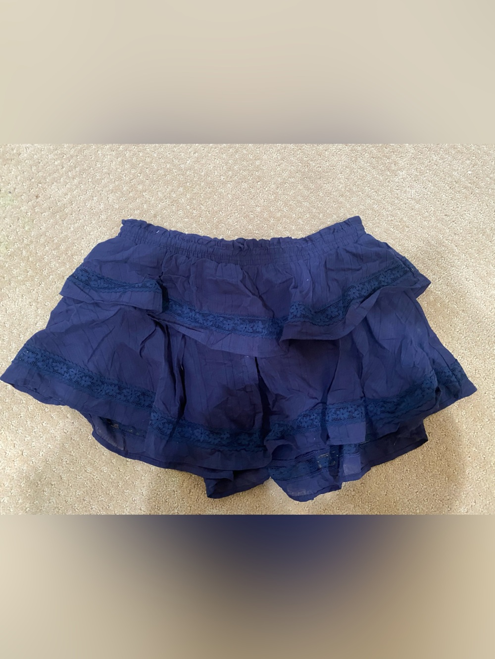 wild fable Navy Blue Tiered Ruffle Mini Skirt/skort